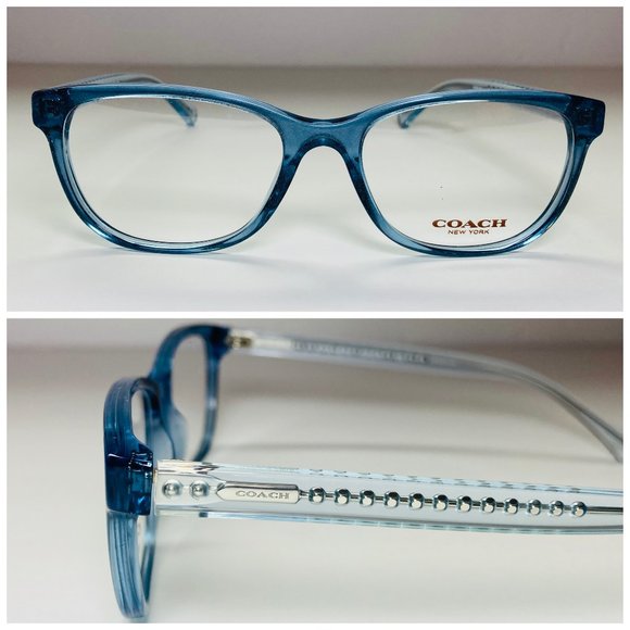 Coach Accessories - Coach Square Blue Crystal Eyeglasses Frames NWOT